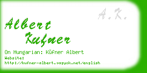 albert kufner business card